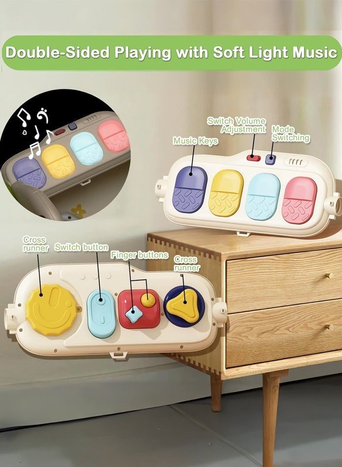 VIVAKIDS 3-in-1 Baby Walker and Activity Play Gym with Music Piano, Multistage Fitness Rack, Adjustable Height and Detachable Sensory Toys for Newborns to Toddlers – Multi-Color - Image 4